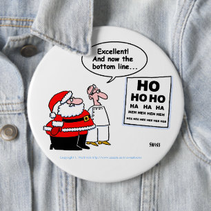 Funny Optometrist und Weihnachten Cartoon Weihnach Button
