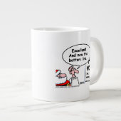 Funny Optometrist Weihnachten Cartoon Kunst Jumbo-Tasse (Vorderseite Rechts)