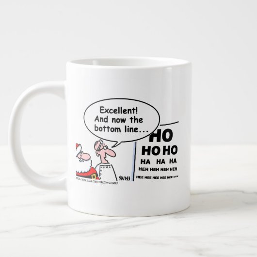 Funny Optometrist Weihnachten Cartoon Kunst Jumbo-Tasse (Links)