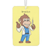 Funny Orang-Utan Cartoon Arzt Autolufterfrischer (Rückseite)