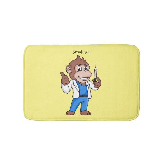 Funny Orang-Utan Cartoon Arzt Badematte (Vorderseite)