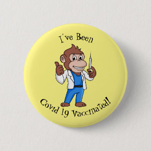 Funny Orang-Utan Cartoon Arzt Button