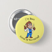 Funny Orang-Utan Cartoon Arzt Button (Vorne & Hinten)