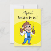 Funny Orang-Utan Cartoon Arzt Einladung (Rückseite)