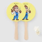 Funny Orang-Utan Cartoon Arzt Fächer (Vorne und Hinten)