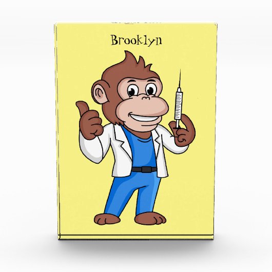 Funny Orang-Utan Cartoon Arzt Fotoblock (Vorderseite)