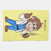 Funny Orang-Utan Cartoon Arzt Geschirrtuch (Horizontal)