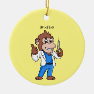 Funny Orang-Utan Cartoon Arzt Keramik Ornament