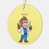 Funny Orang-Utan Cartoon Arzt Keramik Ornament (Links)