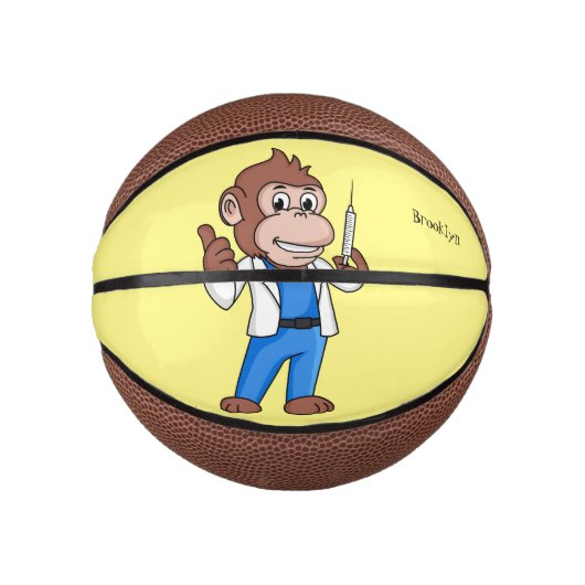Funny Orang-Utan Cartoon Arzt Mini Basketball (Vorderseite)