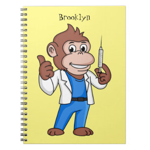 Funny Orang-Utan Cartoon Arzt Notizblock
