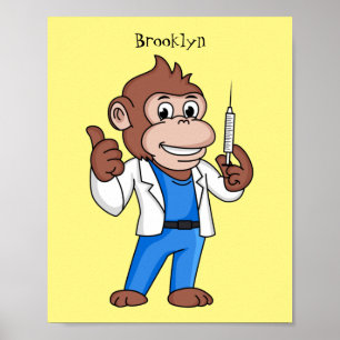 Funny Orang-Utan Cartoon Arzt Poster
