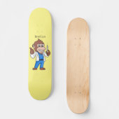 Funny Orang-Utan Cartoon Arzt Skateboard (Vorderseite)