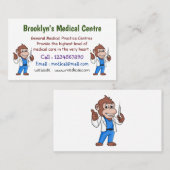 Funny Orang-Utan Cartoon Arzt Visitenkarte (Vorne/Hinten)