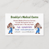 Funny Orang-Utan Cartoon Arzt Visitenkarte (Vorderseite)