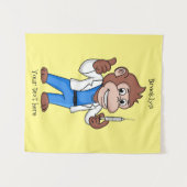 Funny Orang-Utan Cartoon Arzt Wandteppich (Vorderseite (Horizontal))