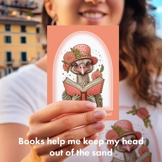 Funny Orange Bird Illustration Ostrich Postcard Postkarte