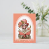 Funny Orange Bird Illustration Ostrich Postcard Postkarte (Stehend Vorderseite)