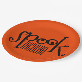 Funny Orange Black Eyeballs Spooktacular Pub Pappteller