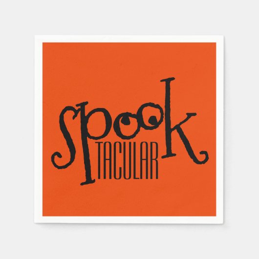 Funny Orange Black Eyeballs Spooktacular Pub Serviette (Vorderseite)