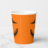 Funny Orange Black Pumpkin Face Halloween Pappbecher (Links)