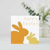 Funny Orange Bunny Custom Text (Stehend Vorderseite)