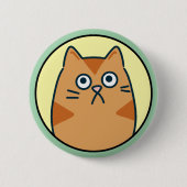 Funny Orange Cartoon Cat Button (Vorderseite)