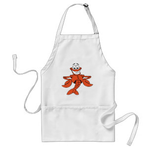 Funny ORANGE CARTOON LOBSTER lächelt glücklichen Schürze