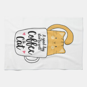 Funny Orange Cat Coffee Mug Cat Lover Geschirrtuch