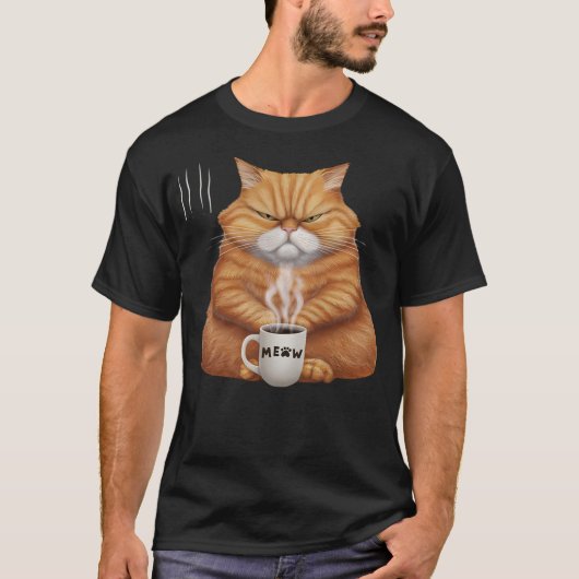 Funny Orange Cat Coffee Tee Meow Meme For Women Me (Vorderseite)