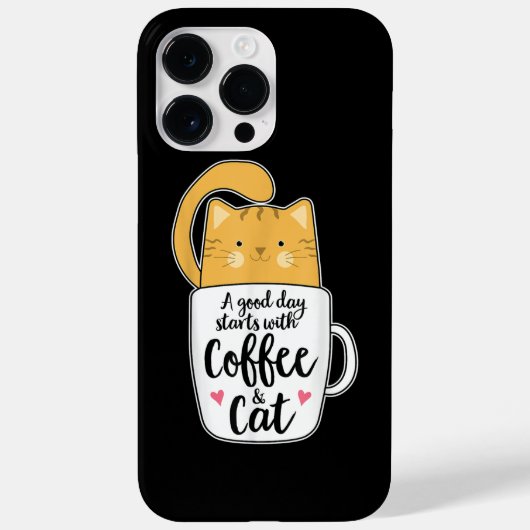 Funny Orange Cat Kaffee Tasse Chat Lover Case-Mate iPhone Hülle (Rückseite)
