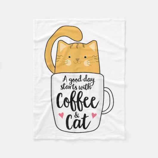 Funny Orange Cat Kaffee Tasse Chat Lover Fleecedecke (Vorderseite)