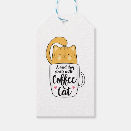 Funny Orange Cat Kaffee Tasse Chat Lover Geschenkanhänger (Vorderseite)