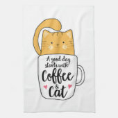 Funny Orange Cat Kaffee Tasse Chat Lover Geschirrtuch (Vertikal)