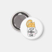 Funny Orange Cat Kaffee Tasse Chat Lover Magnet (Vorderseite/Rückseite)