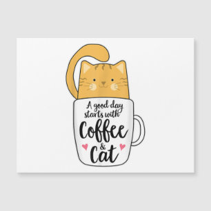 Funny Orange Cat Kaffee Tasse Chat Lover Magnetkarte