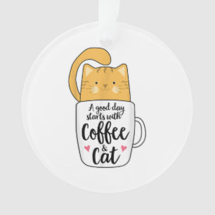 Funny Orange Cat Kaffee Tasse Chat Lover Ornament
