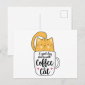 Funny Orange Cat Kaffee Tasse Chat Lover Postkarte (Vorne/Hinten)