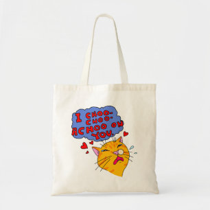 Funny Orange Cat Love You Cartoon Style Tragetasche