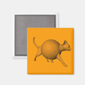 Funny Orange Cat Magnet (Vorderseite/Rückseite)