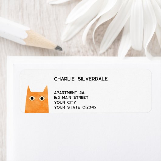 Funny Orange Cat Rücksendeadresse (Insitu)