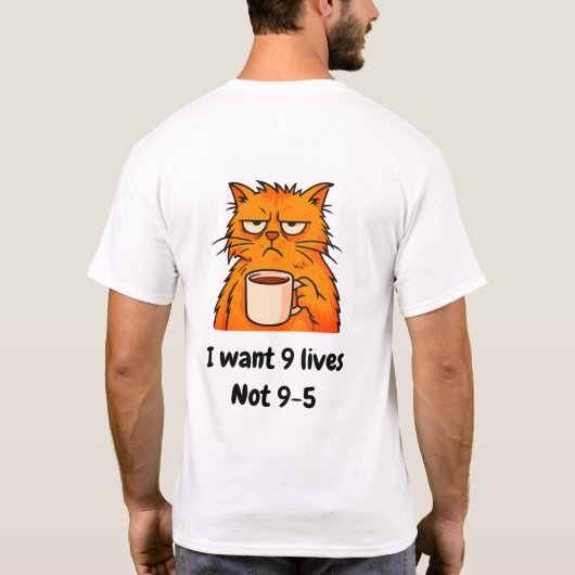 Funny Orange Cat T - Shirt (Rückseite)