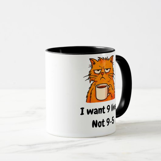 Funny Orange Cat Tasse (VorderseiteRechts)