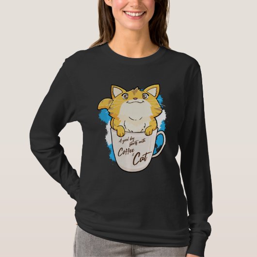 Funny Orange Cat Tasse Cat Idee T-Shirt (Vorderseite)