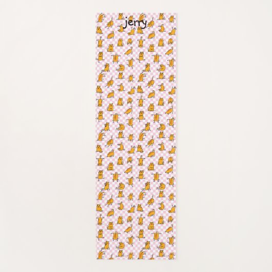 Funny Orange Cats Individuelle Name Yogamatte (Vorderseite)