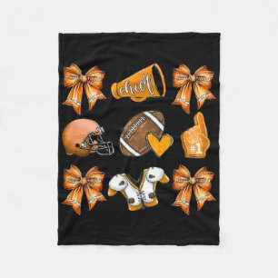 Funny Orange Cheer Coquette Football Mama Frauen G Fleecedecke