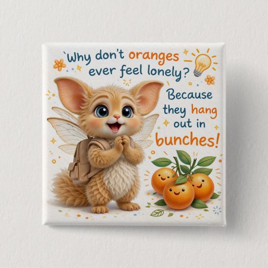 Funny Orange Dad Joke Button (Vorderseite)