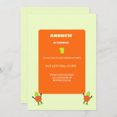 Funny Orange Einladung (Vorne/Hinten)