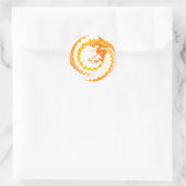 Funny orange fliegender Hexenzauber Halloween Runder Aufkleber (Tasche)