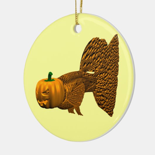 Funny Orange Guppy Keramik Ornament (Links)